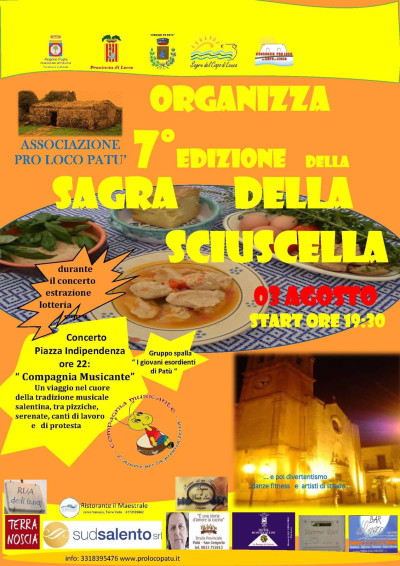 7° EDIZIONE DELLA SAGRA DE LA SCIUSCELLA - 3 AGOSTO ORE 19:30