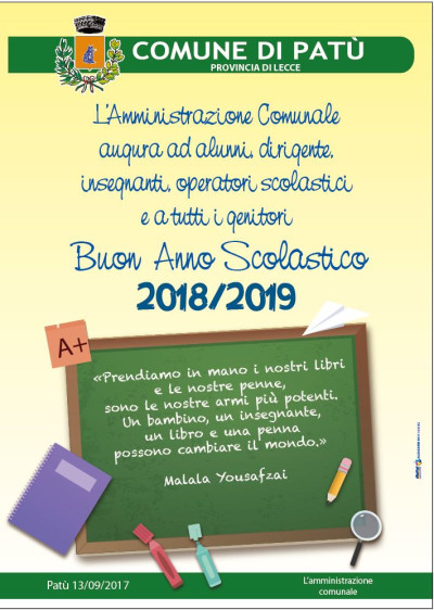 BUON ANNO SCOLASTICO 2018/2019