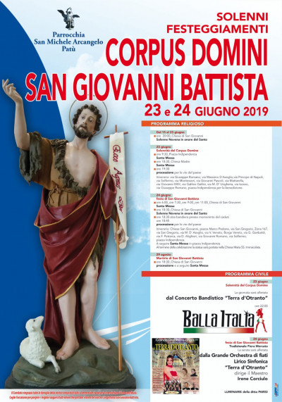 Solenni festeggiamenti Corpus Domini e San Giovanni Battista