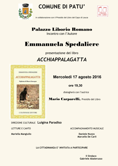 Presentazione del libro ACCHIAPPALAGATTA di Emmanuela Spedalieri