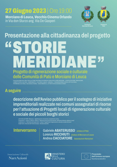 STORIE MERIDIANE presentazione del progetto alla cittadinanza