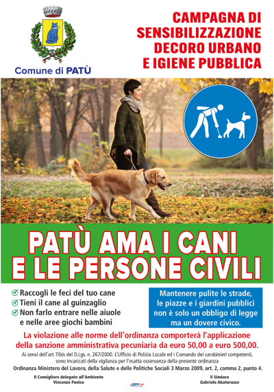 PATU' AMA I CANI E LE PERSONE CIVILI - Campagna di sensibilizzazione decoro u...