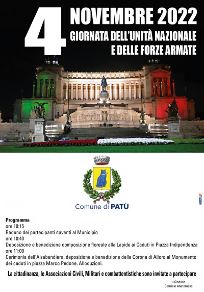 4 NOVEMBRE 2022 - GIORNATA DELL'UNITA' D'ITALIA E DELLE FORZE ARMATE