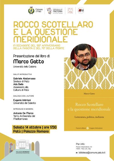 Presentazione del libro “ROCCO SCOTELLARO E LA QUESTIONE MERIDIONALE&rd...