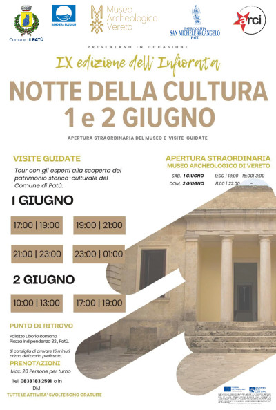 NOTTE DELLA CULTURA 1 e 2 GIUGNO  - APERTURA STRAORDINARIA DEL MUSEO E VISITE...