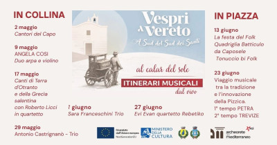 VESPRI A VERETO -  Itinerari Musicali dal vivo  A Sud del Sud dei Santi