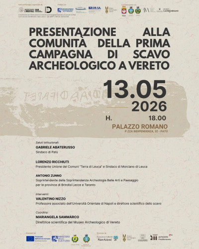 PRESENTAZIONE ALLA COMUNITA' DELLA PRIMA CAMPAGNA DI SCAVO ARCHEOLOGICO A VERETO