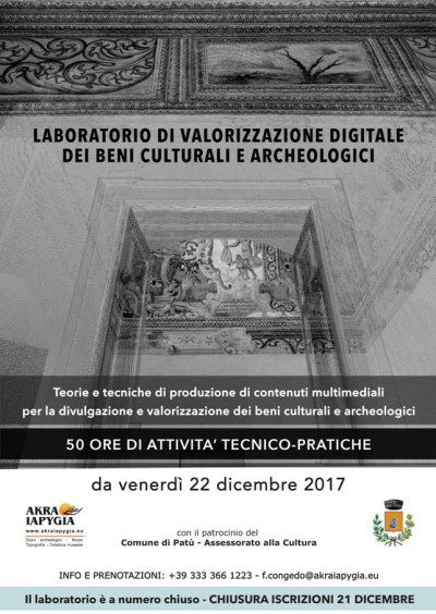 LABORATORIO DI VALORIZZAZIONE DIGITALE DEI BENI CULTURALI E ARCHEOLOGICI