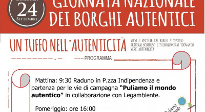 GIORNATA NAZIONALE DEI BORGHI AUTENTICI, domenica 24 settembre