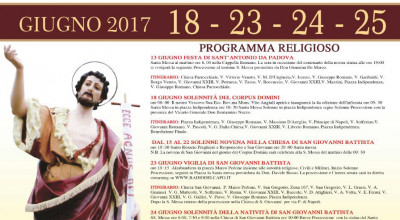 SOLENNI FESTEGGIAMENTI IN ONORE DEL CORPUS DOMINI E DEL COMPATRONO SAN GIOVAN...