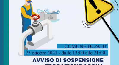 AVVISO SOSPENSIONE EROGAZIONE ACQUA